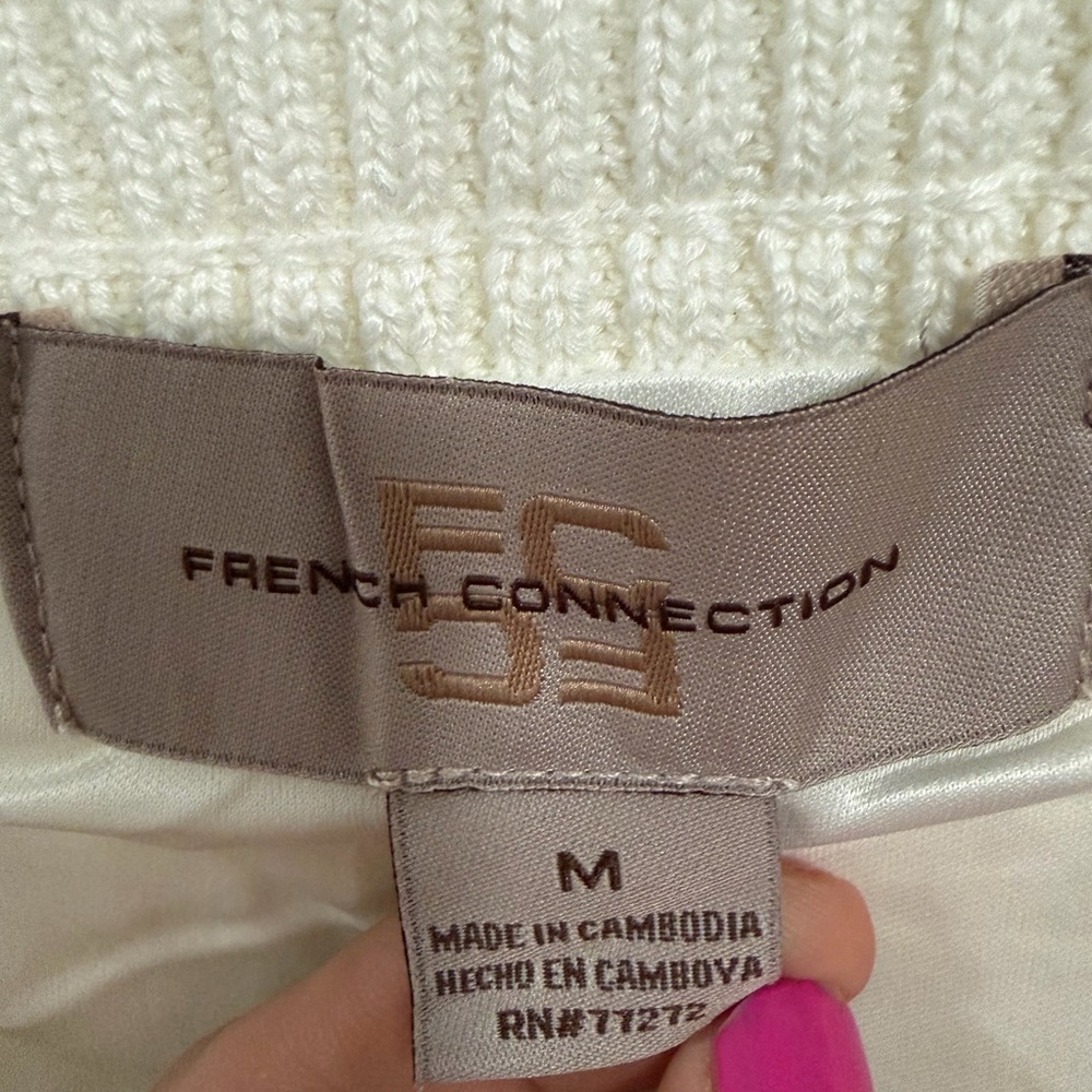 French Connection Cream Knit Mini Skirt Size M NWT - Picture 9 of 11